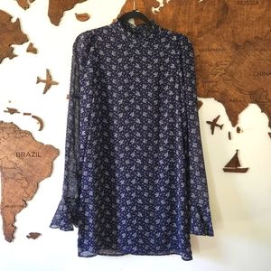 NWT Line + Dot Navy Floral Print Dress